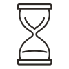 Outline of an hourglass icon